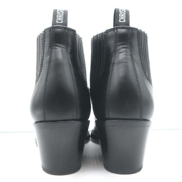 Christian Dior L.A. Ankle Boots Black Leather Size 36.5 Western Booties - Picture 8 of 12